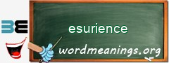 WordMeaning blackboard for esurience